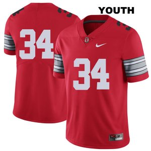 Youth NCAA Ohio State Buckeyes Owen Fankhauser #34 College Stitched 2018 Spring Game No Name Authentic Nike Red Football Jersey JO20X08SR